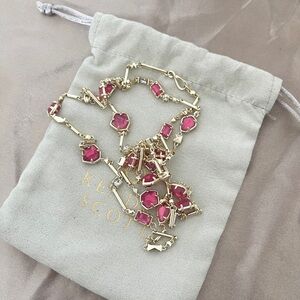 Kendra Scott Gold Necklace with Pink Accents